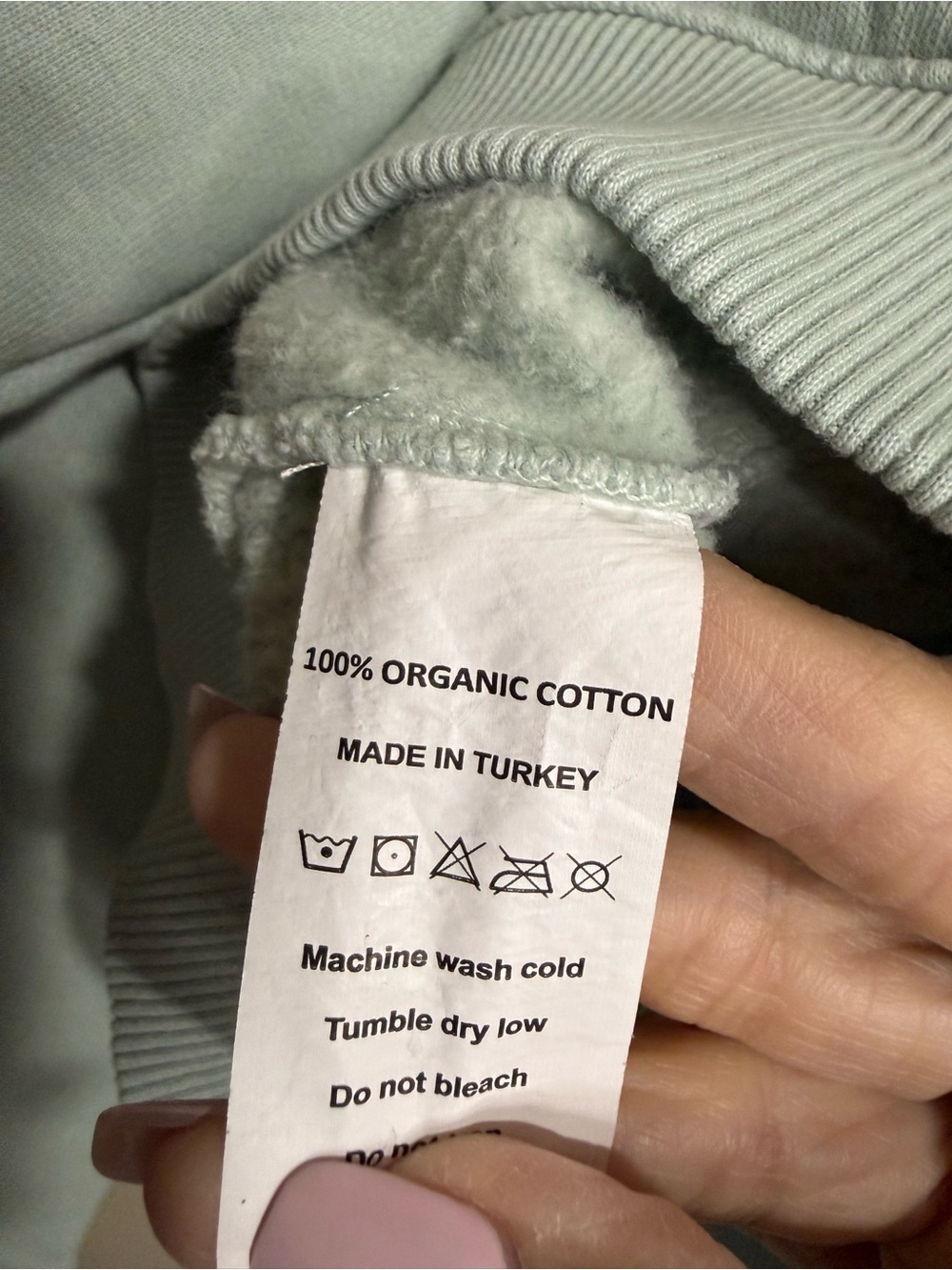 Outdoor Voices Mint Green Organic Cotton Quarter Zip Cropped Sweatshirt M - Picture 6 of 7
